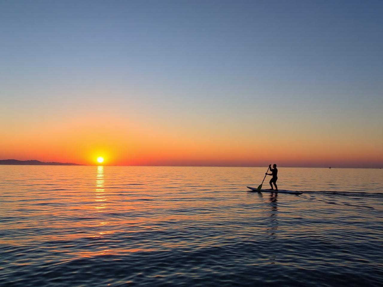 Paddler al amanecer